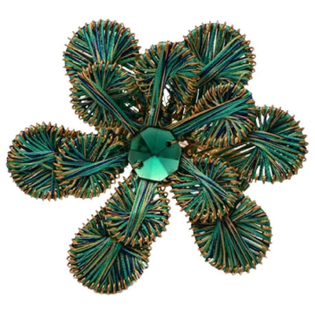 Set of Four Threaded Floral Napkin Rings