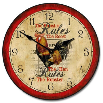 Hen Rules Clock, 12"