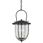 Troy Lighting - Monterey County By Mark D. Sikes Small Exterior Pendant, French Iron Frame - Inspired by Mediterranean influences, Monterey offers a fresh take on the traditional lantern style. Wrought with intricate design details, this outdoor pendant houses a candelabra-style base encompassed by a seedy glass dome. The curved frame features delicate scrolls that give the piece vintage appeal. Available in French Iron as a pendant.