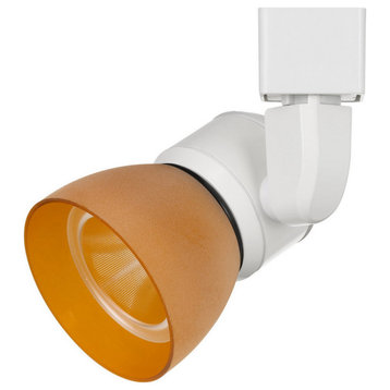 10W Integrated Led Track Fixture With Polycarbonate Head, Orange And White