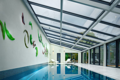 Contemporary swimming pool in Cheshire.