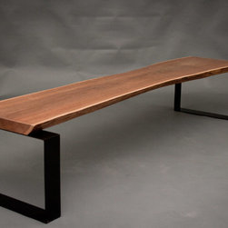 Live Edge Black Walnut Bench - Indoor Benches