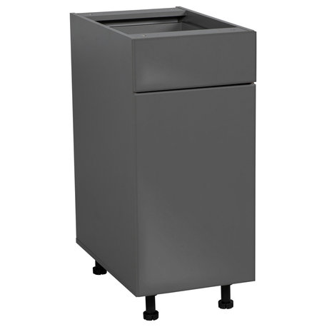 21 Base Cabinet Single Door Single Drawer with Grey Gloss door