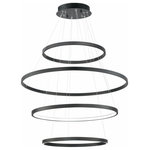 ET2 - ET2 Groove 4-Tier LED Pendant E22729-BK, Black - Square Clear Ribbed glass are supported by metal frames of Polished Chrome and powered by easily replaceable LED lamps. The square glass can be positioned either square with the back plate or with the corner facing out to give a variation of looks.