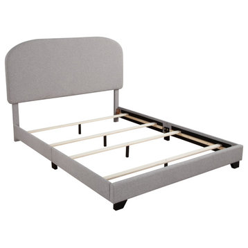Rounded Modern Bed-in-a-Box, Gray, King