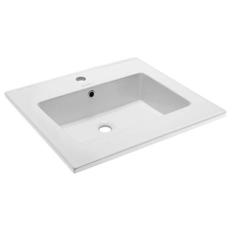 Swiss Madison SM-VT327 Voltaire 26" Ceramic Vanity Top - 1 - Glossy White