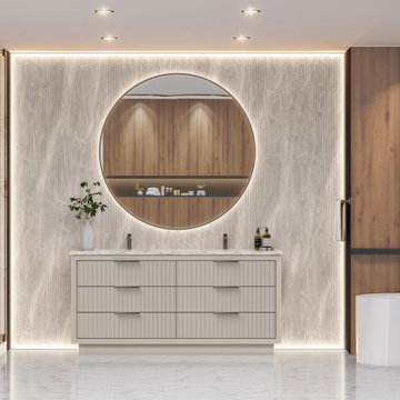 Statement Double-Sink Vanity in a Modern Master Bath