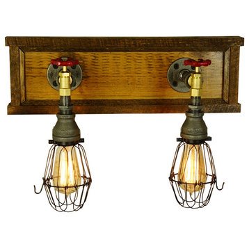 Rustic Vanity Two Light W/Cages