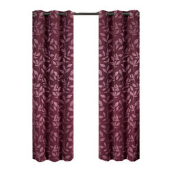 Royal Tradition - Claire Micro Suede Blackout Panels, 2PC, Burgundy - Curtains