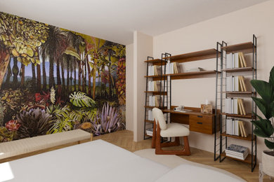 ボルドーにあるトロピカルスタイルのおしゃれなホームオフィス・書斎の写真