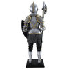 Medieval Armor Knight With Poleaxe and Shield Statue