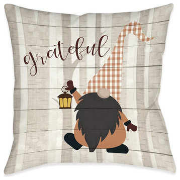 Grateful Gnome Outdoor Pillow, 18"x18"