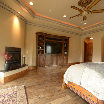 Hand Distressed Hickory Floors - Master Bedroom