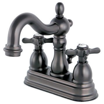 4" Centerset Bathroom Faucet WithBrass Pop-Up, Oil Rubbed Bronze