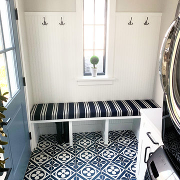 Nautical mudroom bench cushion