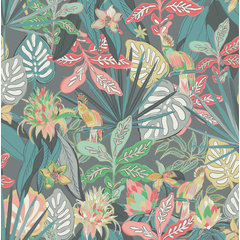 Brewster Summer Love Peel and Stick Wallpaper Gray