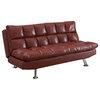 Monarch Specialties 9109 Click Clack Futon in Red Leather