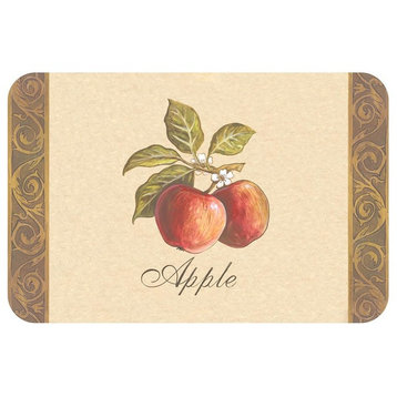 Reversible Plastic Wipe Clean Placemats, Heirloom Apple and Pear, Set of 4