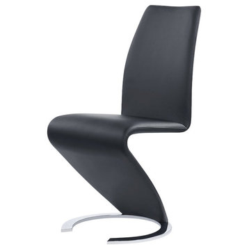 Global Furniture Dining Chair Black Pu With Horseshoe Base 25x18x39" Black