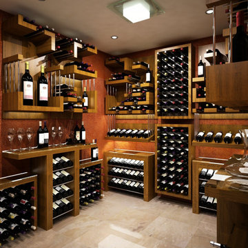 Transitional Wine Cellar by Imagination Wine Cellars