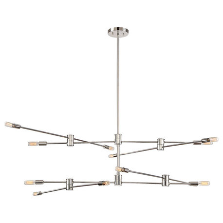 Lyrique 12-Light Chandelier, Polished Nickel