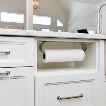 White Coastal Kitchen with Island