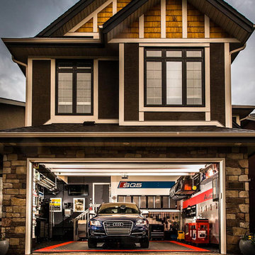 The Ultimate Home 2 car garage FLOORED with RaceDeck garage flooring