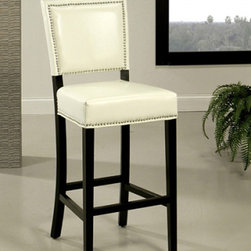 Abbyson Living - Abbyson Living Bicast Leather Mercer White Bar Stool - Indoor Pub And Bistro Tables