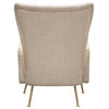 Ava Chair in Sand Linen Fabric  Gold Leg