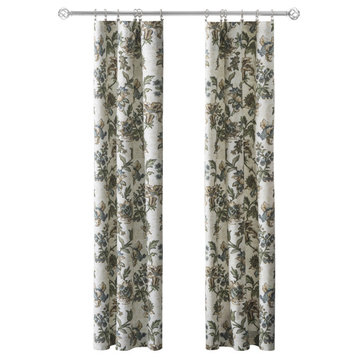 Madison Floral Tailored Panel Pair, Blue, 56"x63"