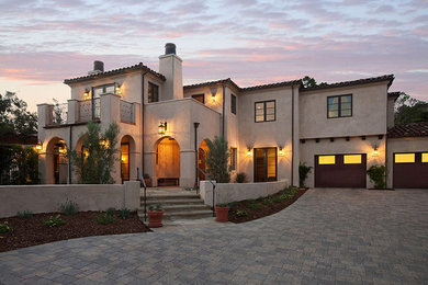 Mediterranean exterior home idea in Santa Barbara