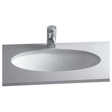 Oval Undermount Sink, White, 20.25"