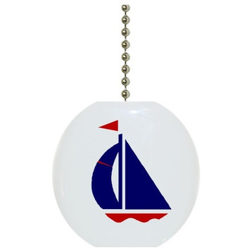 Sailboat, Navy & Red Ceiling Fan Pull