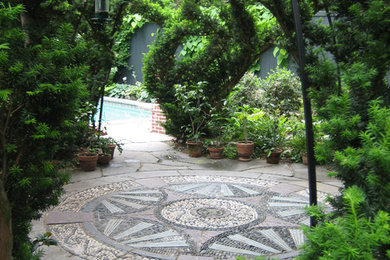 Photo of a traditional shade backyard landscaping in Boston.