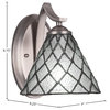 Zilo Wall Sconce Shown, Graphite Finish With 7" Diamond Ice Art Glass
