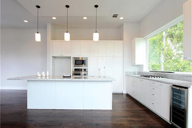 Example of a minimalist kitchen design in Houston