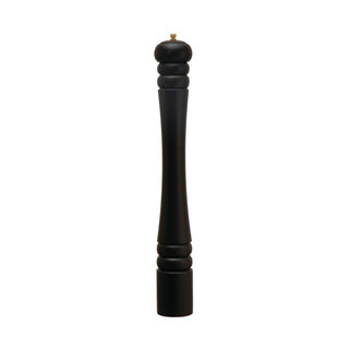 Antique Style Pepper Mill and Salt Mill Set in Black and White Ebony