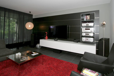 Inspiration for a modern living room remodel in Amsterdam