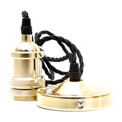 Vintage-Style Gold Pendant With Fabric Cord, Black