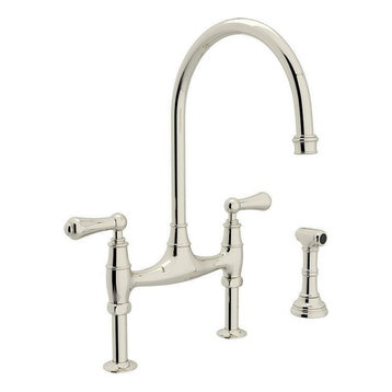 Rohl Perrin and Rowe Bridge Kitchen Faucet, Polished Nickel