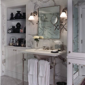 Shirley Calcutta Gold Marble Bathroom