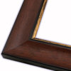 Wide Scooped Walnut With Gold Lip Picture Frame, Solid Wood, 12"x16"