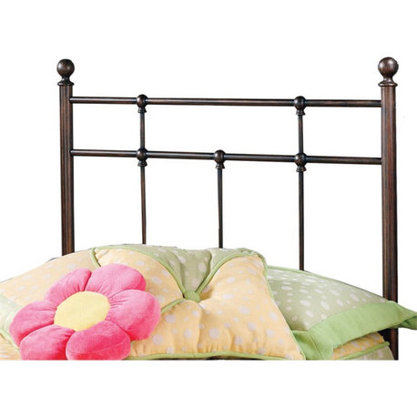 Bowery Hill Traditional Twin Metal Spindle Headboard in Antique Bronze