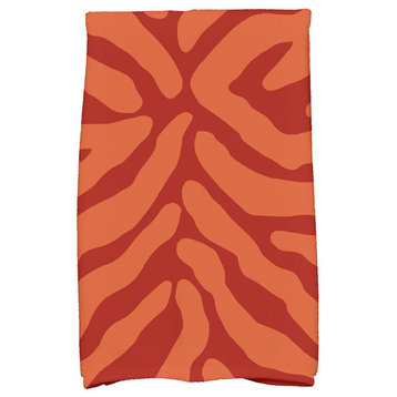 Animal Stripe Geometric Print Kitchen Towel, Orange