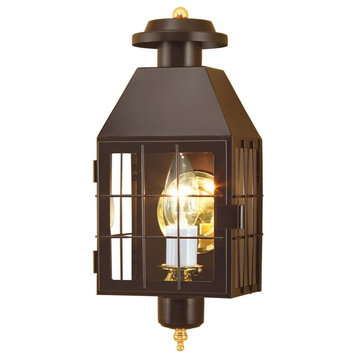 Norwell Lighting 1059-BR-CL American Heritage - 1 Light Outdoor Post Lantern In