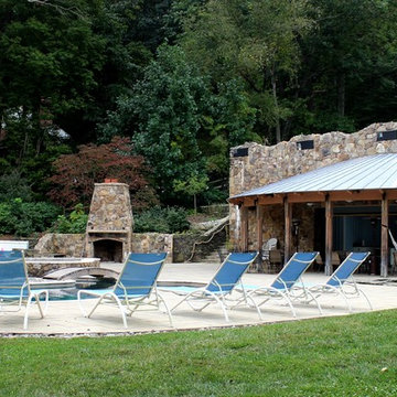 Pool house and native plants