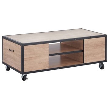 Acme Coffee Table in Weathered Light Oak Finish 81720