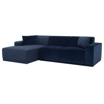 Nuevo Furniture Leo Left Arm Chaise Sectional Sofa in Dusk