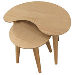 Bentley Designs - Oslo Oak Nest of Lamp Tables - Oslo Oak Nest of Lamp Tables takes inspiration from sophisticated mid-century styling through hints of both retro and Scandinavian design resulting in soft flowing curves