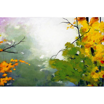 "Mist II" (36"X 24") Original Abstract Trees Painting Fall